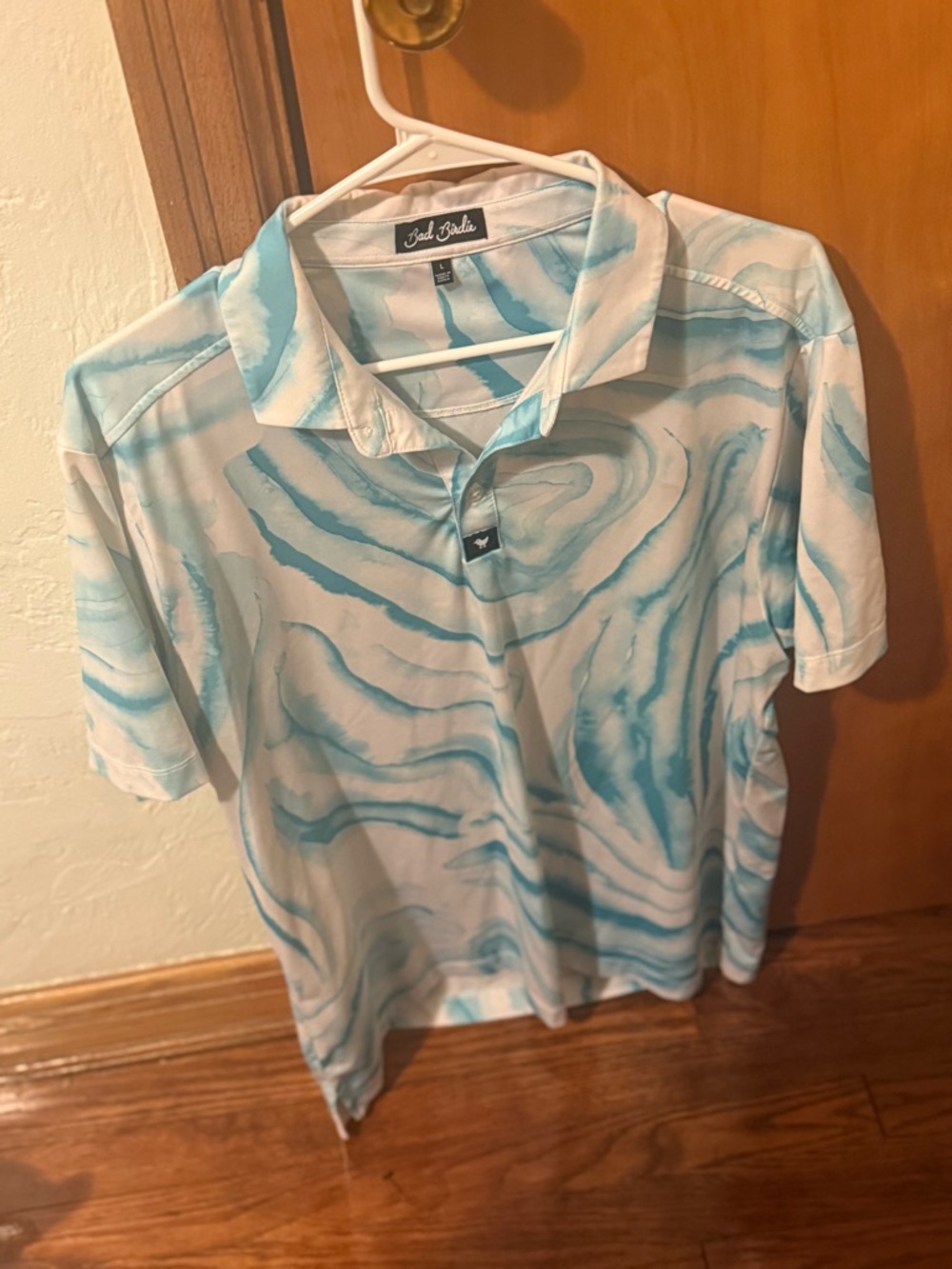 Bad birdie Blue Marble-Print Polo